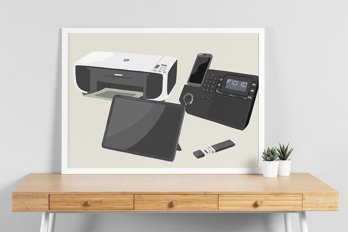 Office devices vector clipart, an Object Illustration by ApetekMarket (Photo 4 of 4)