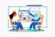 Human and AI Digital Marketing Team, a Technology Illustration by Partikusi Design (Thumbnail 3 of 3)