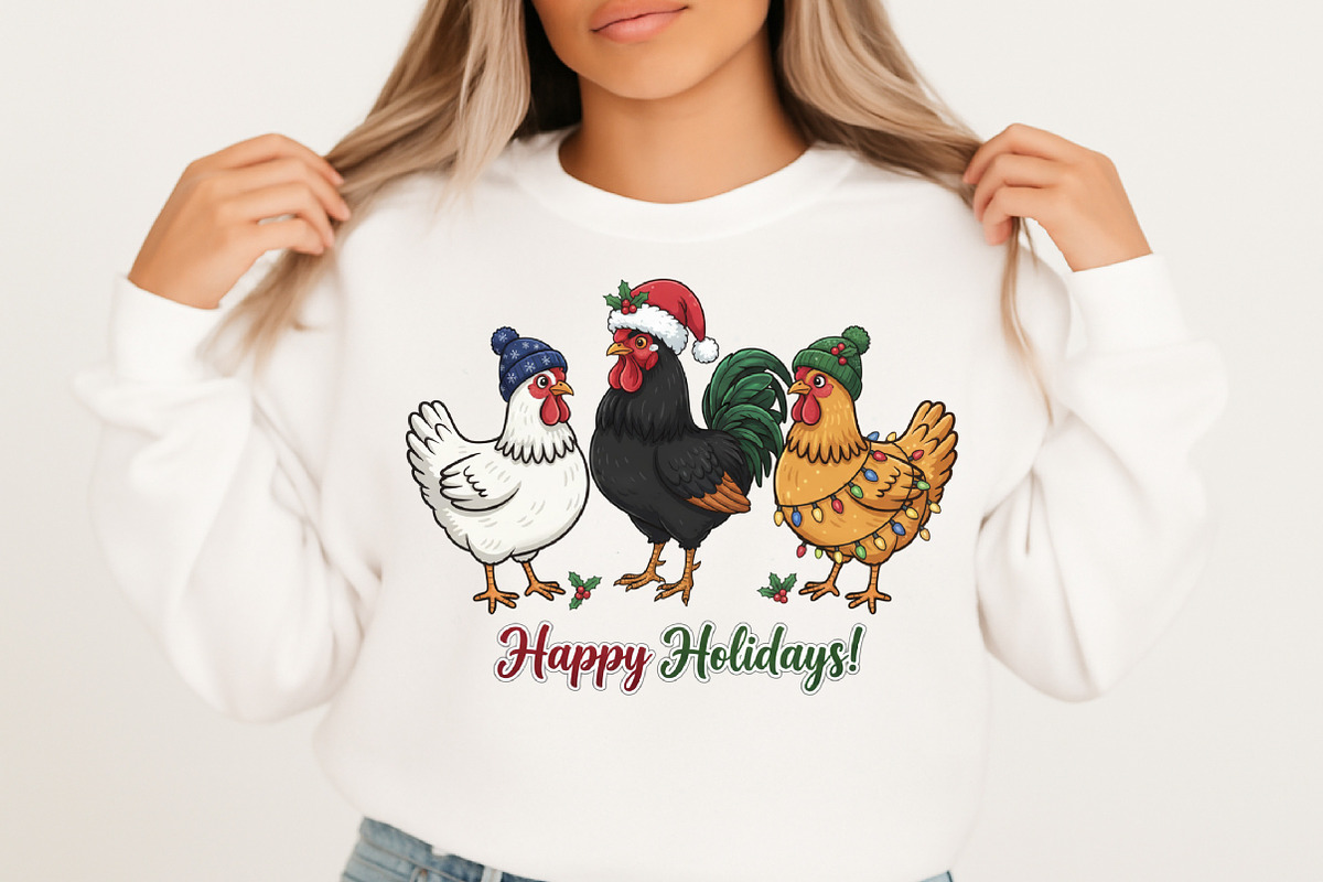 Merry Christmas Png, Chicken Christm, an Illustration by Designking (Photo 6 of 6)
