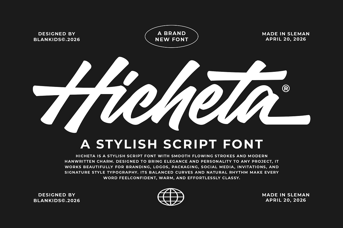 Hicheta a Modern Stylish Script Font, a Script Font by Blankids Studio (Photo 4 of 12)