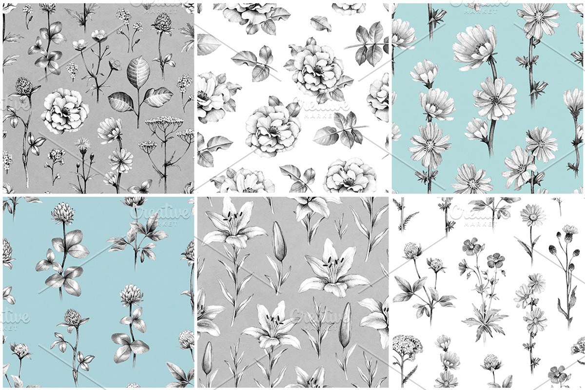 Wild flora. Drawings and patterns, a Pattern Graphic by Sundra (Photo 4 of 12)