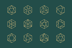 Geometric Line Hexagon Logo Element, a Branding & Logo Template by Signatoro