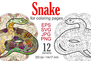 Decorative snakes for coloring
