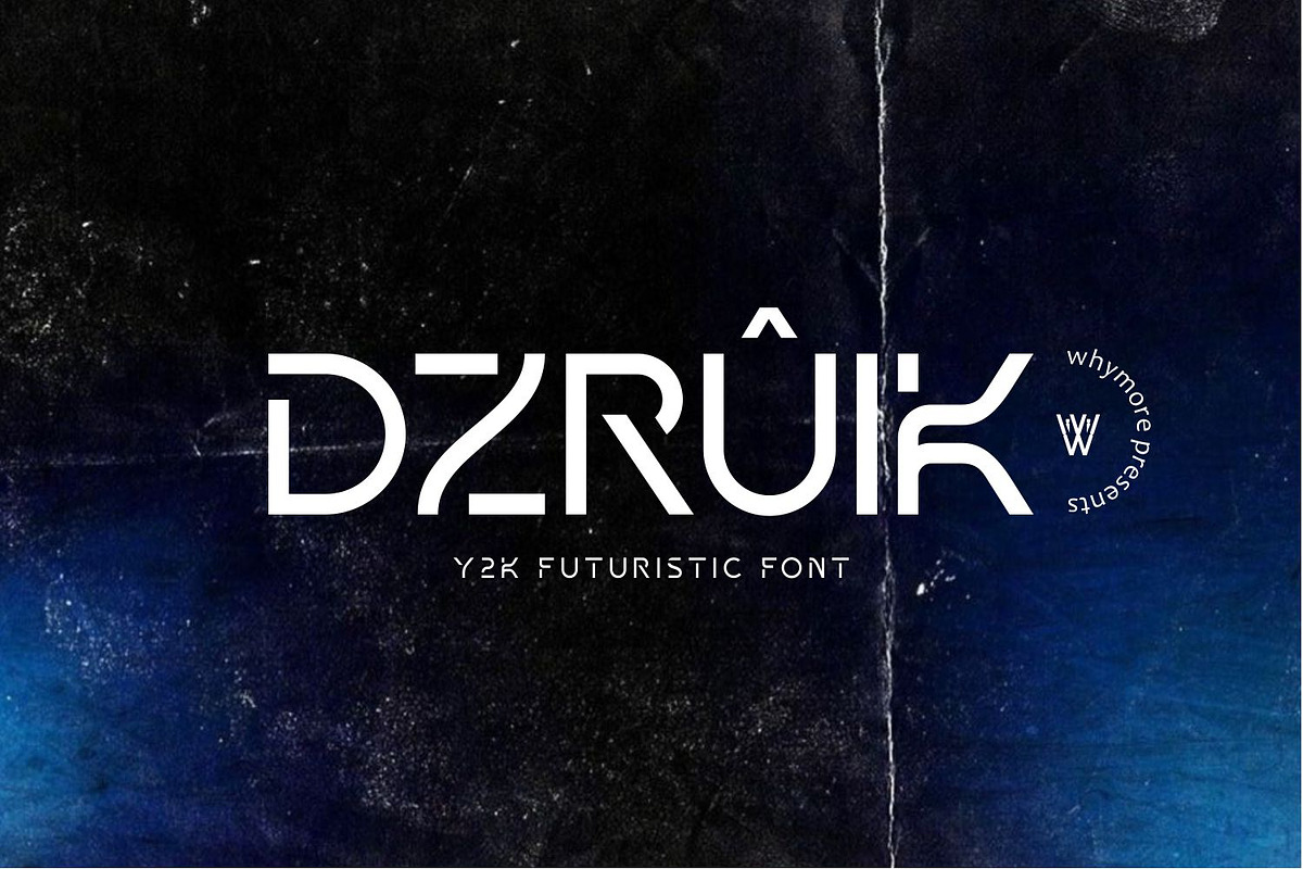 Dzruik Futuristic Logo Font, a Sans Serif Font by WhymoreArt (Photo 1 of 10)