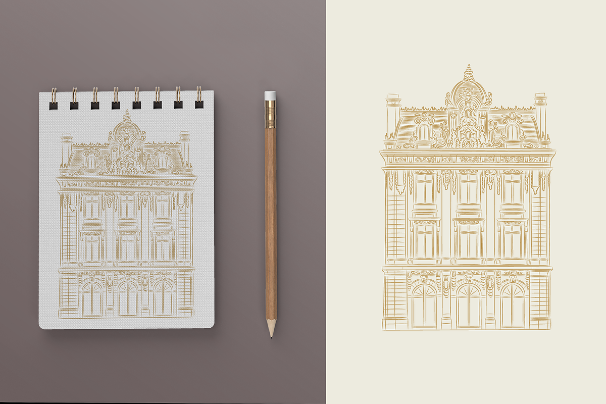Hand drawn Vintage Houses, a Decorative Illustration by dariikos (Photo 4 of 13)