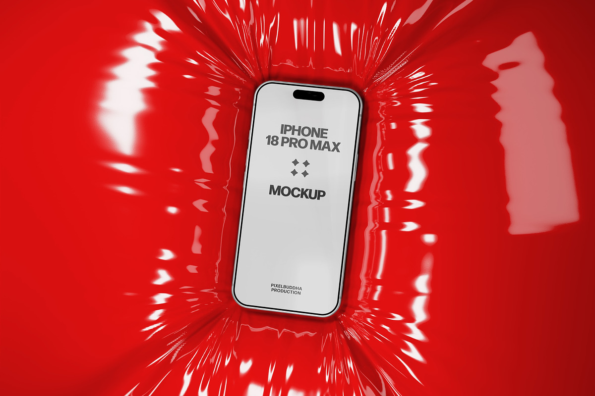 iPhone 18 Pro Max Mockup on Vinyl, an iPhone Mockup by Design Squad (Photo 1 of 2)