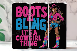 Boots & Bling Melanin 20oz Tumbler