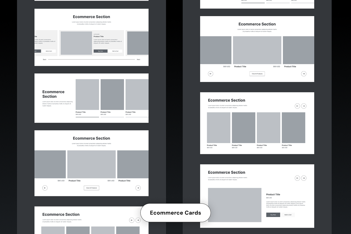 Unique Website Sections Kit in Figma, a Wireframe Template by nwdigitalstore (Photo 12 of 14)