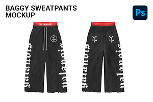 Baggy sweatpants mockup