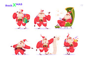 Santa characters in dynamic poses, a Person Illustration by VectorVision (Thumbnail 2 of 3)