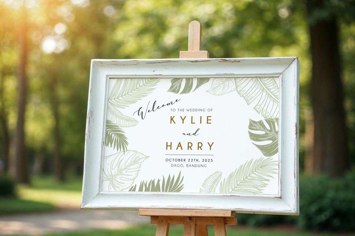 Tropical Wedding Sign, a Stationery Template by Aarley Kaiven (Photo 2 of 2)