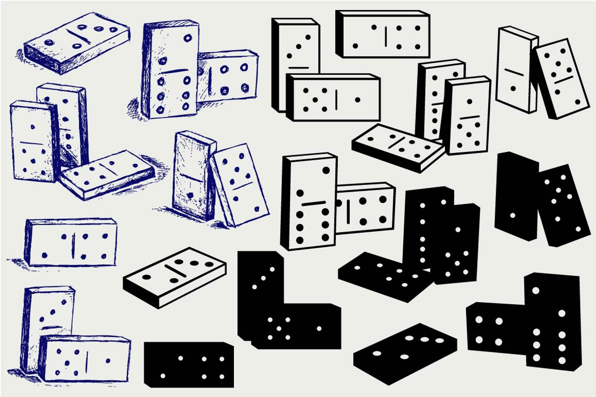 Dominoes SVG, an Outline Icon by LineworkStock