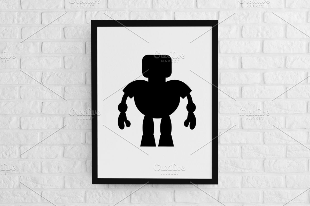 Steampunk Robot Silhouette SVG, a Technology Illustration by newminddesign (Photo 2 of 3)