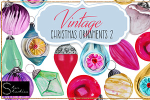 Vintage Christmas Ornaments 2 pack