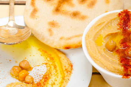 Hummus with pita bread, a Food & Drink Photo by keko64