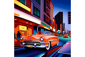 Art, Custom vintage car