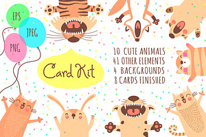 Card Kit with Cute Animals