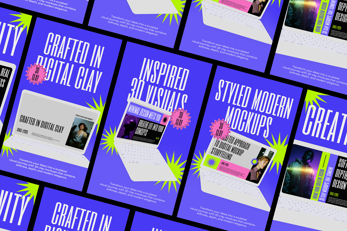 Laptop Clay Mockup, a Social Media Template by Loin Studio (Photo 1 of 2)