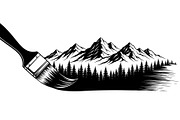 Nature Landscape Paintbrush Design B, an Illustration by Designs_River (Thumbnail 7 of 31)