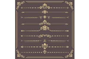 Vintage Big Set of Horizonyal Vector, a Decorative Illustration by FineArtStudio