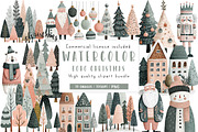Boho Christmas Trees PNG Bundle, an Illustration by CreationArt (Thumbnail 1 of 5)