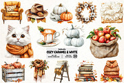 Cozy Caramel & White Fall Clipart, an Illustration by Pixels.Craft (Thumbnail 1 of 7)