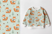 Pattern: Winter fox, a Pattern Graphic by Olena Kuznietsova (Thumbnail 2 of 4)