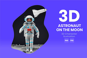 Astronaut On The Moon 3D Character