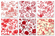 Red & White Chinoiserie Digital Pape, a Texture Graphic by Dream Creation (Thumbnail 4 of 7)