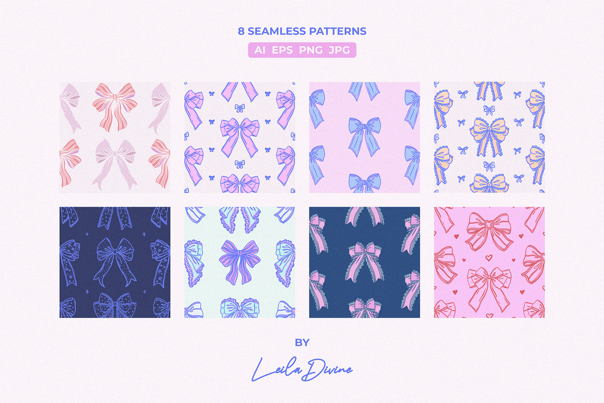 Charming Bows, Patterns & Templates, an Object Graphic by Leila Divine (Photo 13 of 20)