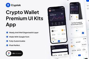 Cryptok - Crypto Wallet UI Kits App, an App Template by Minialis