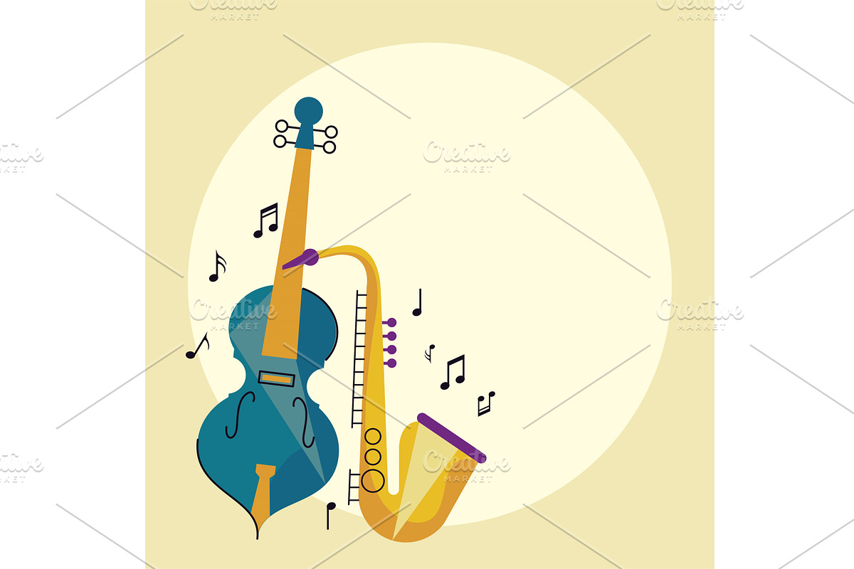 cello and saxophone, an Illustration by studiogstock