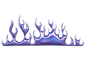 3d chrome metal of y2k fire icon, a Textures & Material 3D Model by Simple Patterns