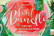 Font & Watercolor Bundle 92% OFF, a Font by Creativeqube Design (Thumbnail 1 of 28)