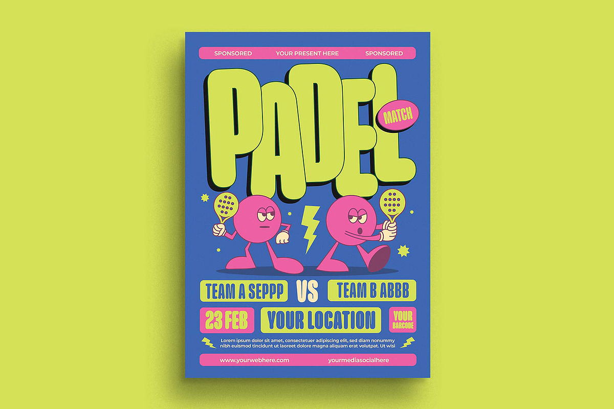 Padel Match Flyer Template, a Flyer Template by megarez (Photo 3 of 4)