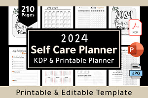 Self Care Planner Template Printable, a Print Template by POC Digital