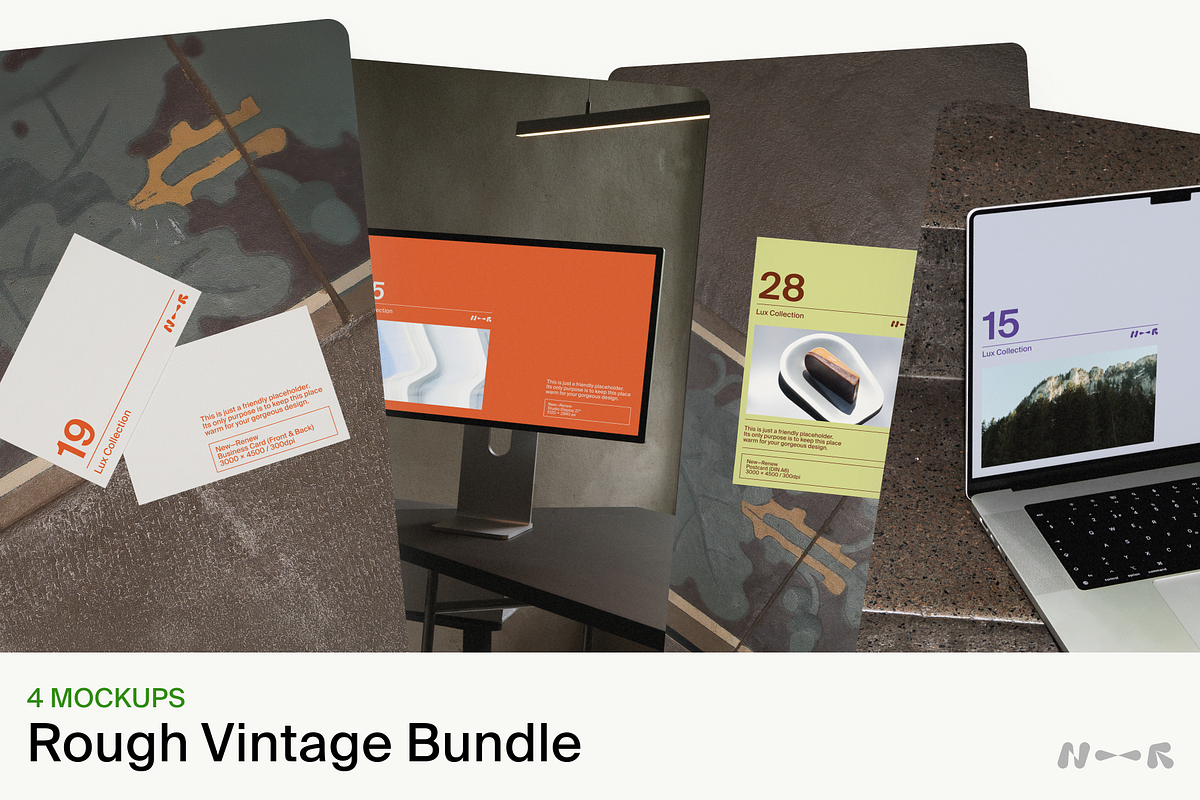 Rough Vintage Bundle, a Mac Mockup by New—Renew (Photo 1 of 5)