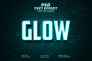 Glow 3d text effect style