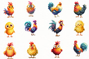 Watercolor Funny chicken Clipart, an Illustration by Designworld (Thumbnail 4 of 4)