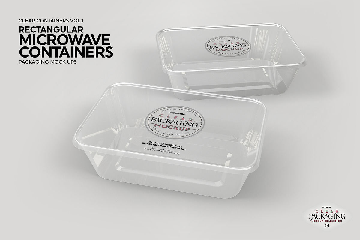 01 Clear Container Packaging Mockups, a Cups & Container Mockup by INCDesign (Photo 2 of 24)