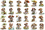 Whimsical Summer Dogs Clipart Bundle, an Illustration by designcity5 (Thumbnail 2 of 5)