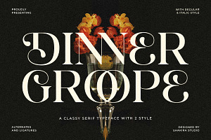 Dinner Grope - Classy Display Serif, a Serif Font by Shakira Studio