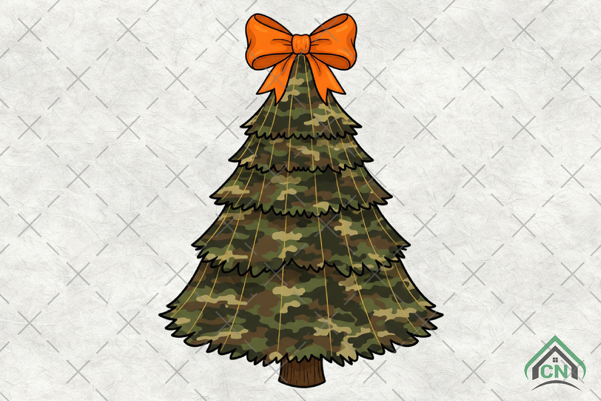 Coquette Camo Tree Glitter Christmas, an Illustration by Craft Nest (Photo 1 of 6)