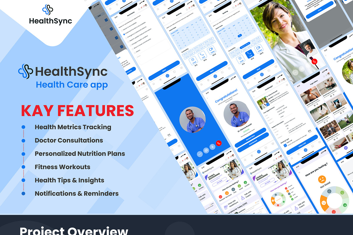 HealthSync App - Complete UI Kit, an UI Kit Template by UI Pixel (Photo 2 of 11)