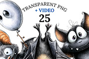 25 Quirky Bat Clipart, an Animal Illustration by Pati Charm Studio (Thumbnail 1 of 8)