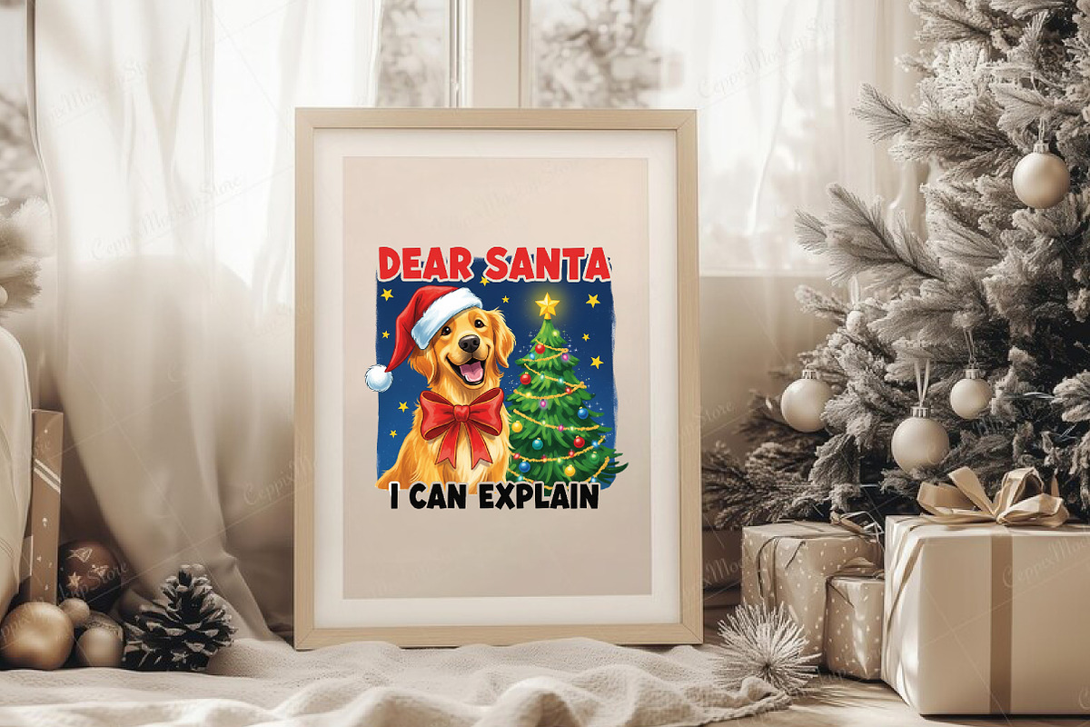 Christmas Funny Dog Dear Santa Png, an Illustration by CreationArt (Photo 3 of 4)