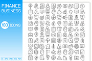 100 Business and Finance Line Icons, an Outline Icon by Designfour (Thumbnail 1 of 7)