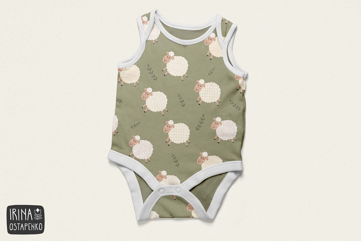 Cute Sheep Seamless Pattern, a Wallpaper Graphic by Irina Ostapenko (Photo 2 of 5)