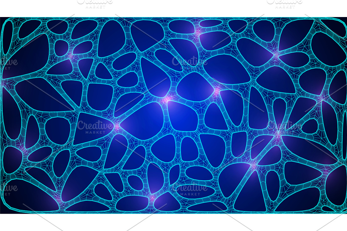 Blue Organic Cell Pattern With, a Technology Illustration by Holo Art
