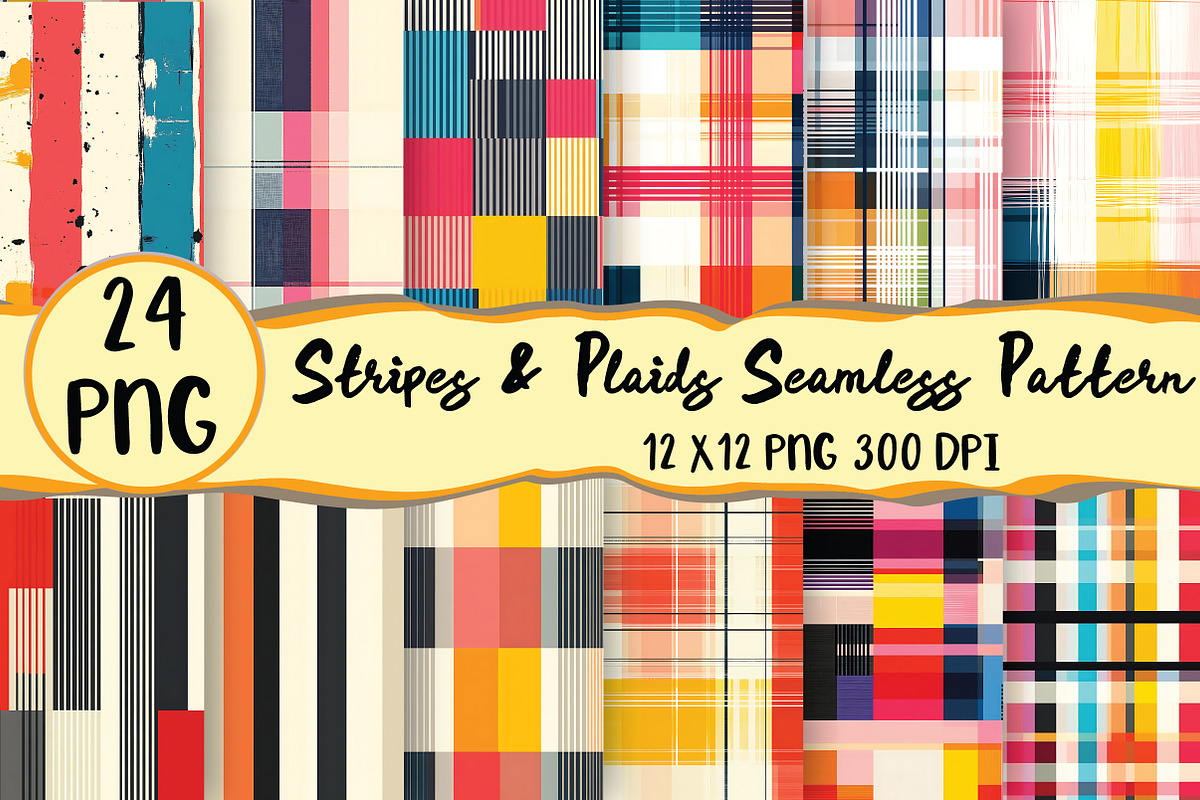 Stripes & Plaids Seamless Pattern, a Seasonal Illustration by Daily.Designs (Photo 1 of 3)